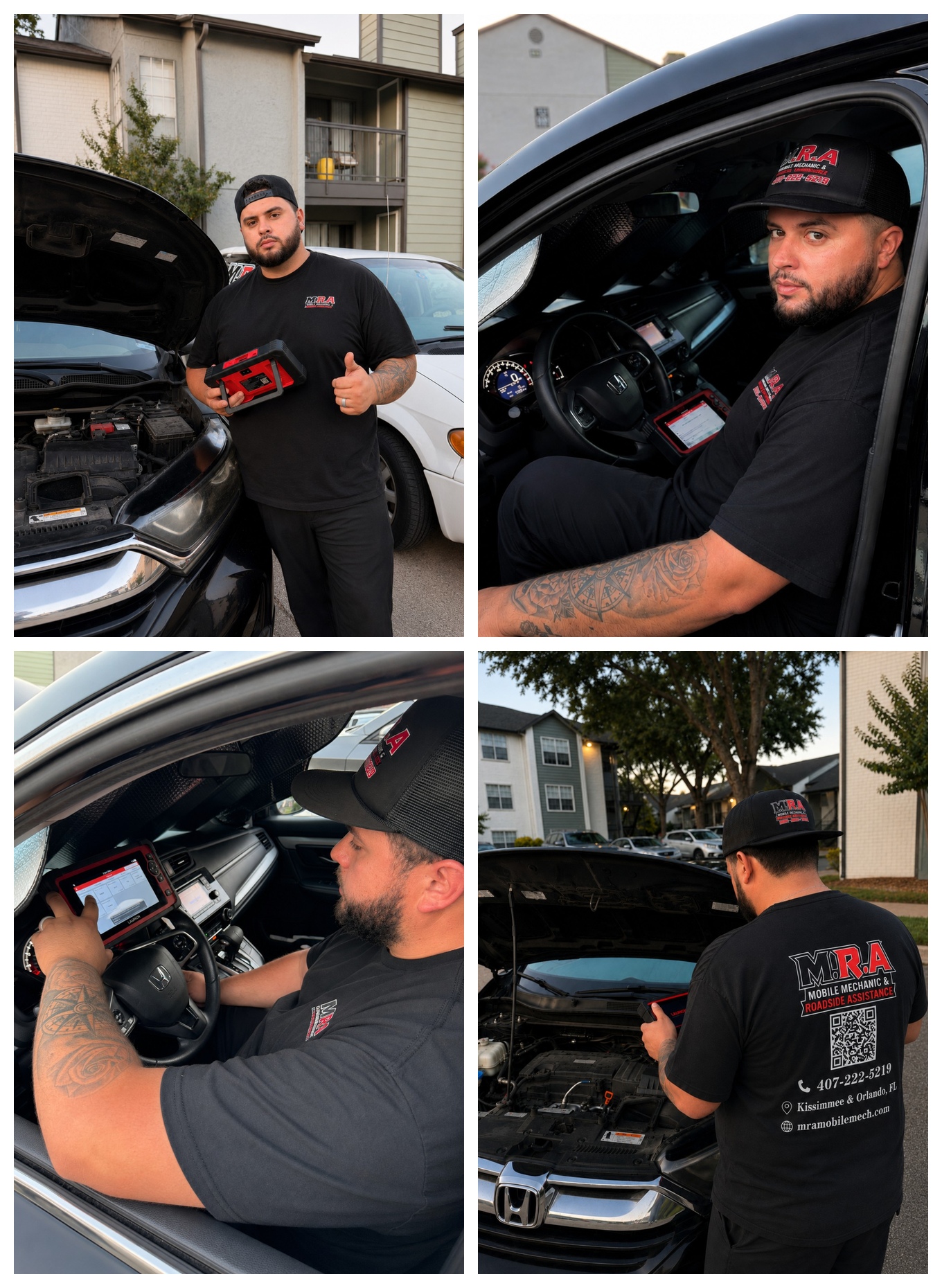 Gilberto Rufat Alvarez working on vehicles and providing mobile mechanic service